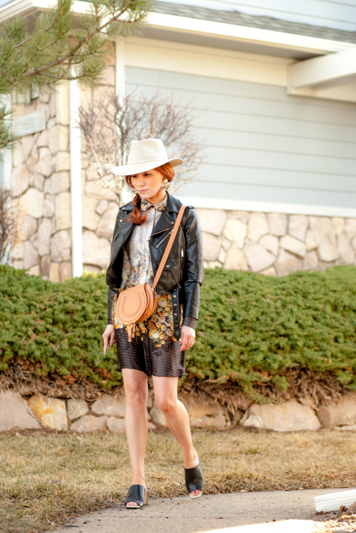 t h e (c h l o e) c o n s p i r a c y: A Floral Dress + A Moto Jacket #ootd #springstyle