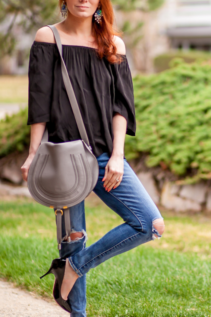 t h e (c h l o e) c o n s p i r a c y: Off-The-Shoulder + The Baublebar Kiara Drops  #ootd #springstyle 