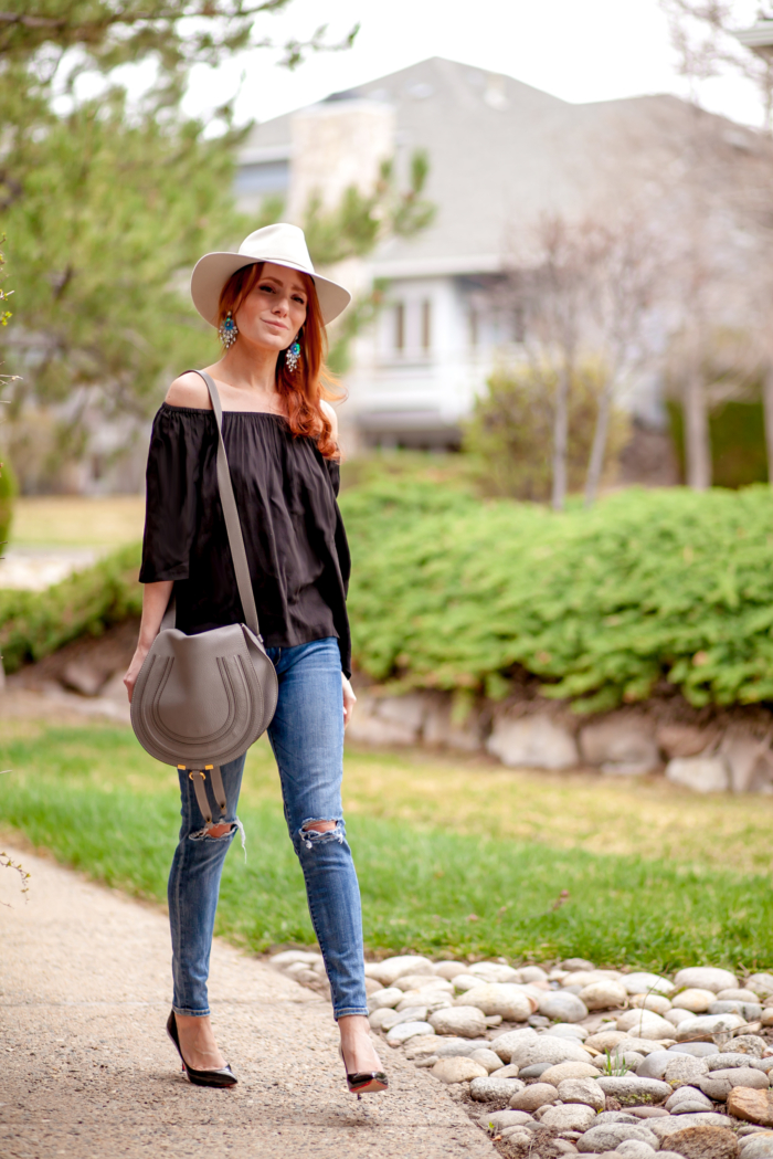 t h e (c h l o e) c o n s p i r a c y: Off-The-Shoulder + The Baublebar Kiara Drops  #ootd #springstyle 